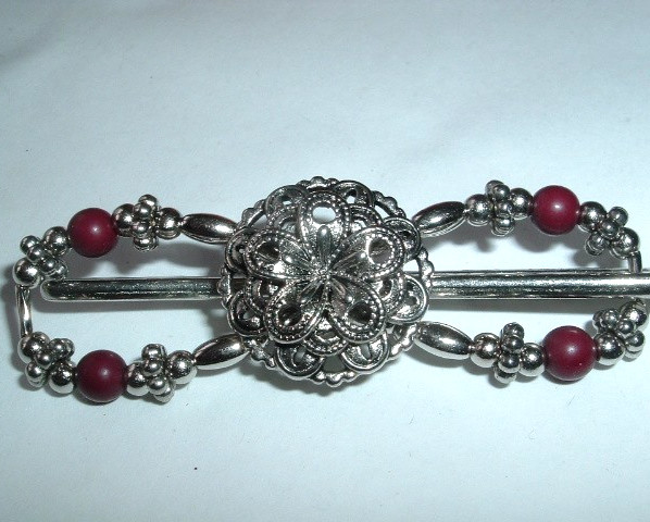 Small Lilla Rose Flexi Hair Clip Silver Dogwood Flower  New w Tag