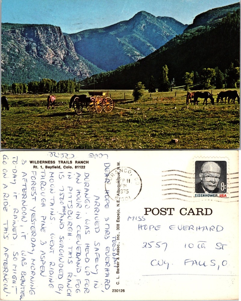 Wilderness Trails Ranch Bayfield Colorado CO Postcard