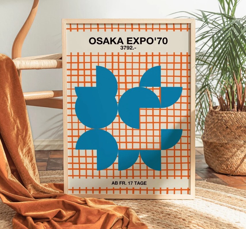 Poster Osaka Expo 1970 Abstract Shapes Japanese Poster, wall decor