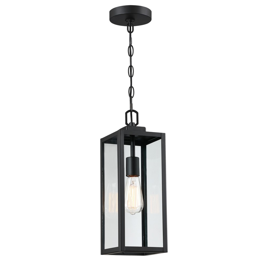 17-inch Black Outdoor Hanging Lantern for Patio or Garden