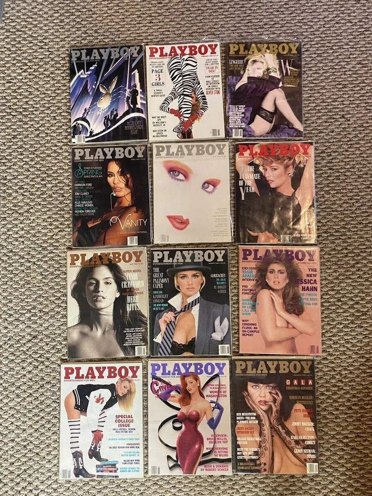 Playboy Magazine 1988 Complete Year 12 Issues With Centerfolds Vg