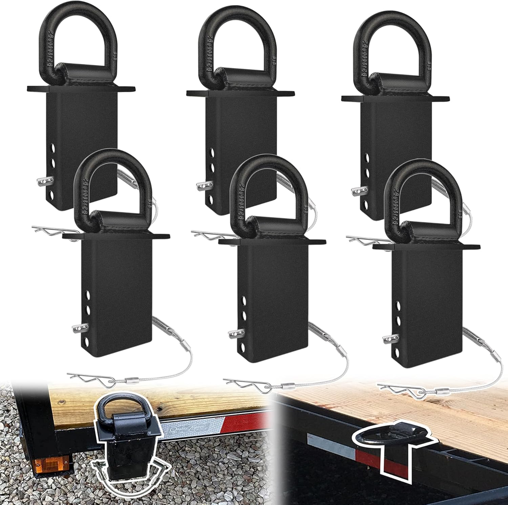 Stake Pocket D Rings 6Pcs 18000Lbs Heavy Duty D-Ring Tie Downs for Utility Trail