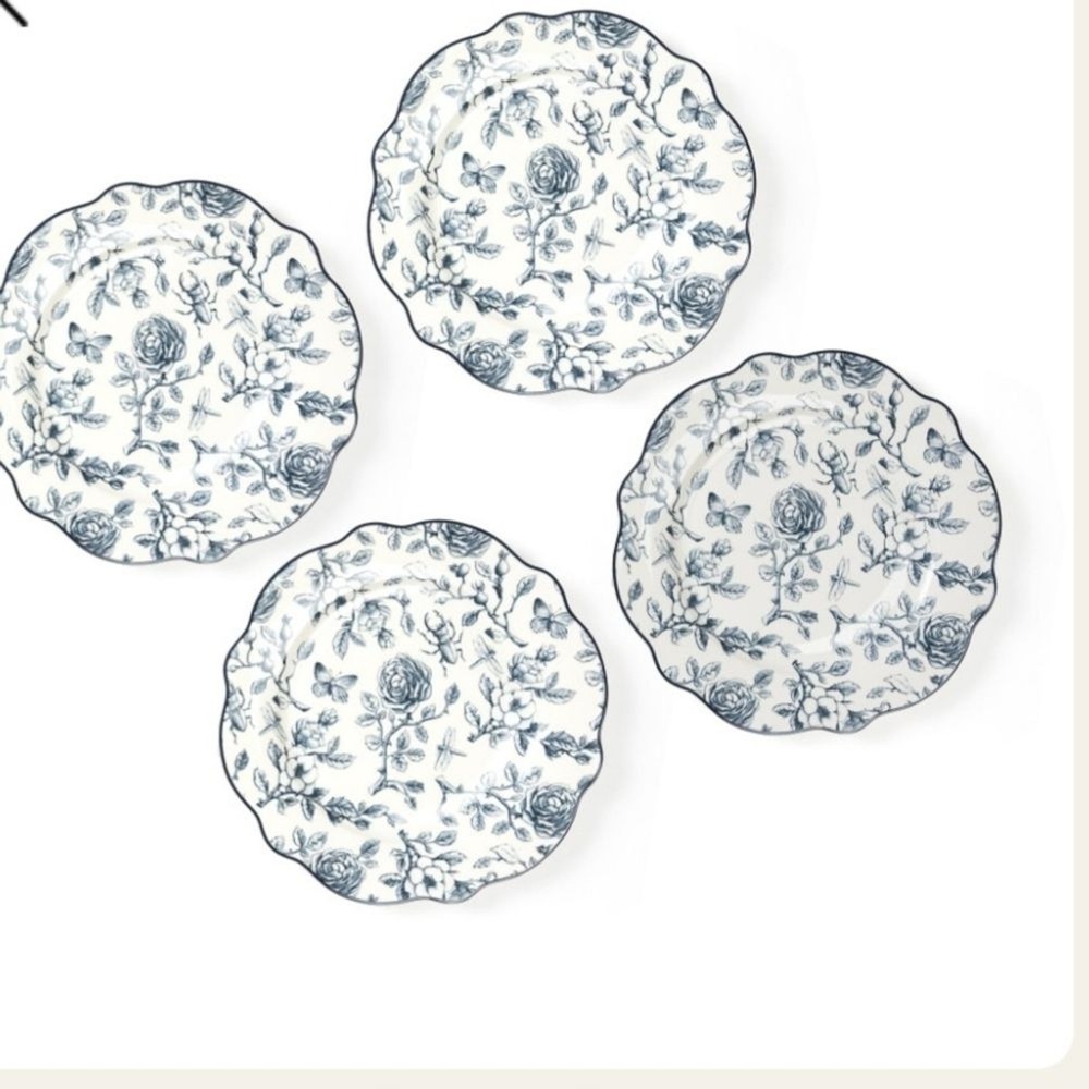 Blue Stallion Set Of 4 Salad Plates