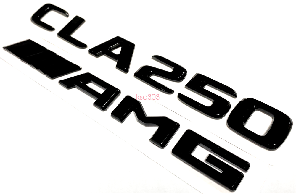CLA250+AMG BLACK FIT MERCEDES REAR TRUNK EMBLEM BADGE NAMEPLATE DECAL NUMBERS