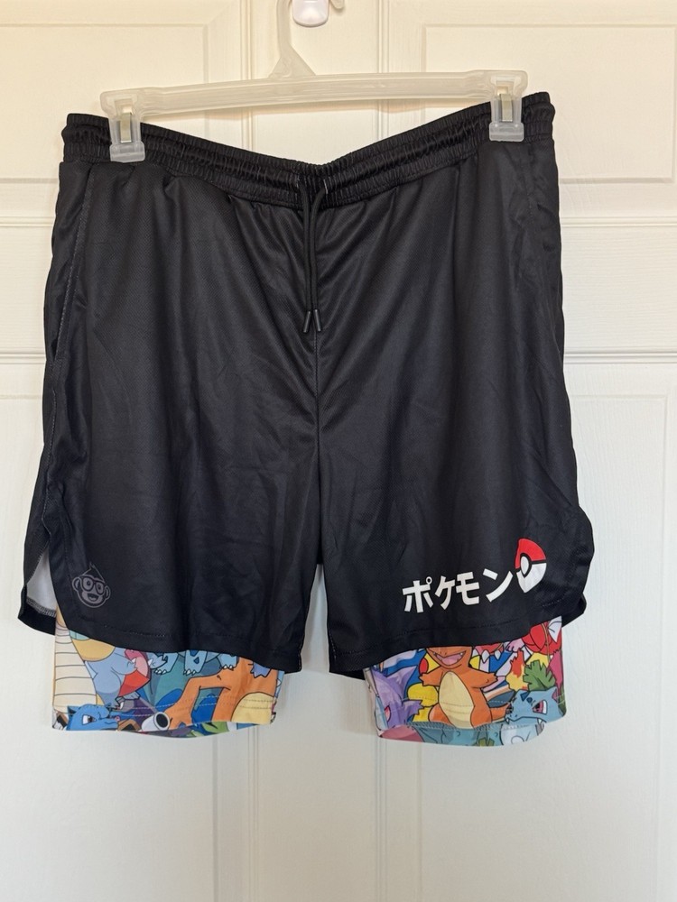 Title: NWT Anime Ape Pokémon 2-in-1 Gym Shorts - Men’s 3XL Rare Gym Bodybuilder
