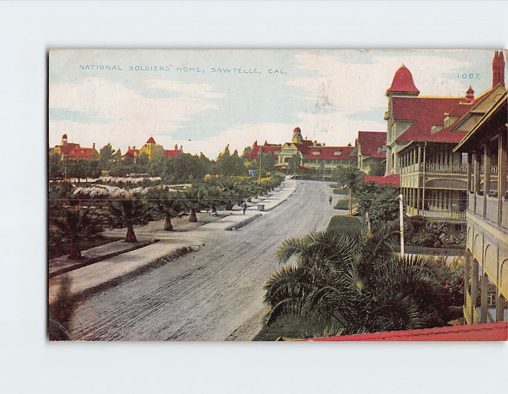 Postcard National Soldiers Home Sawtelle Los Angeles California USA