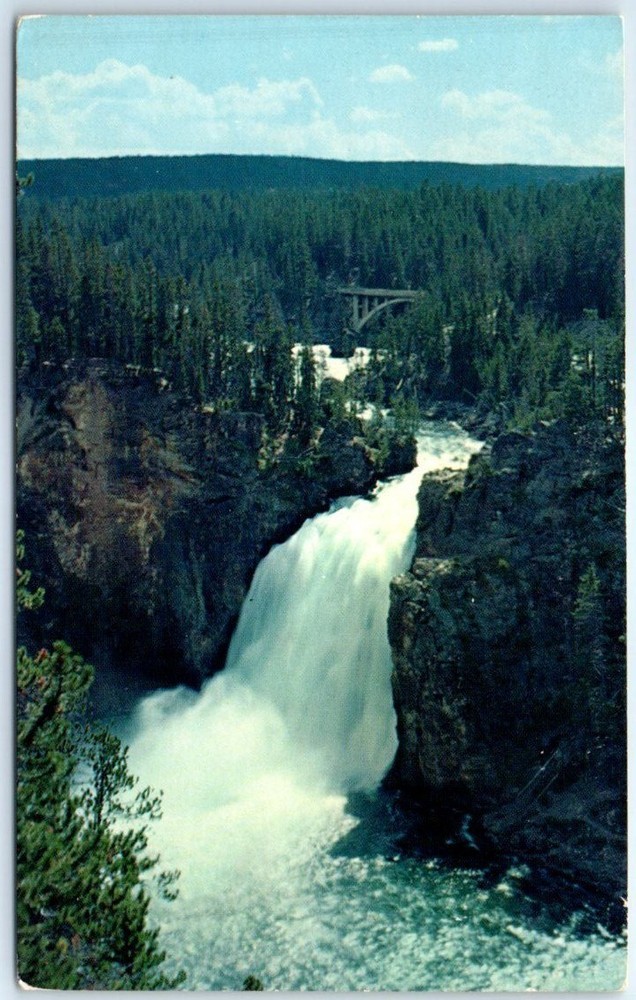 Postcard - Upper Falls, Yellowstone River, Yellowstone National Park - Wyoming