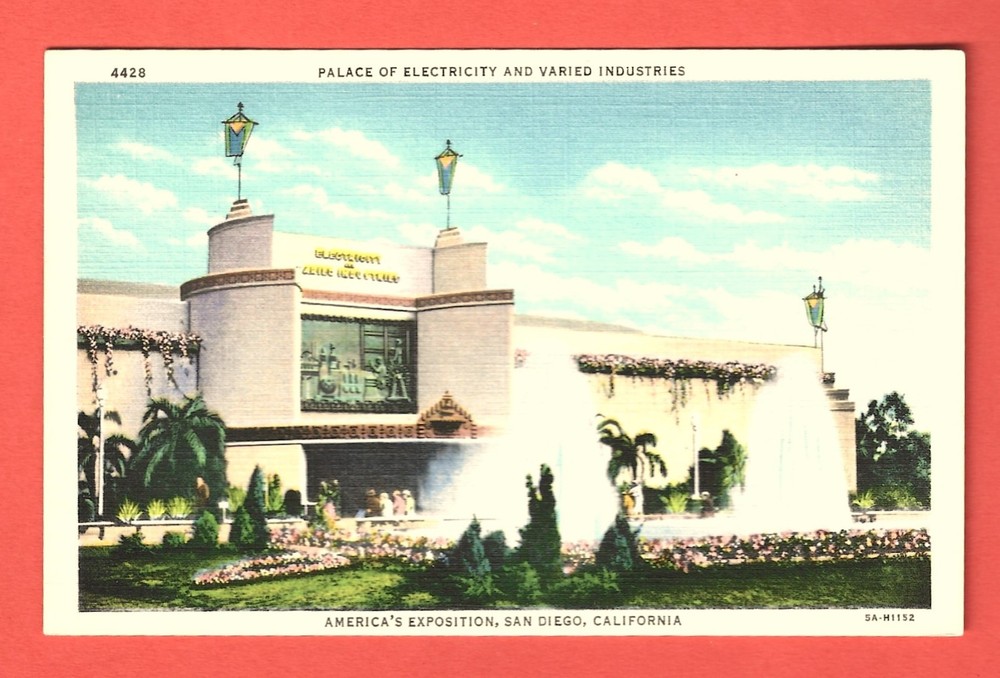 AMERICAN’S EXPOSITION SAN DIEGO, CALIF. – PALACE OF ELECTRICITY - 1935 Postcard