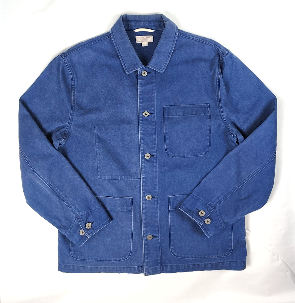J Crew Wallace & Barnes Chore Jacket Mens Size L Blue Cotton Canvas Style K9102
