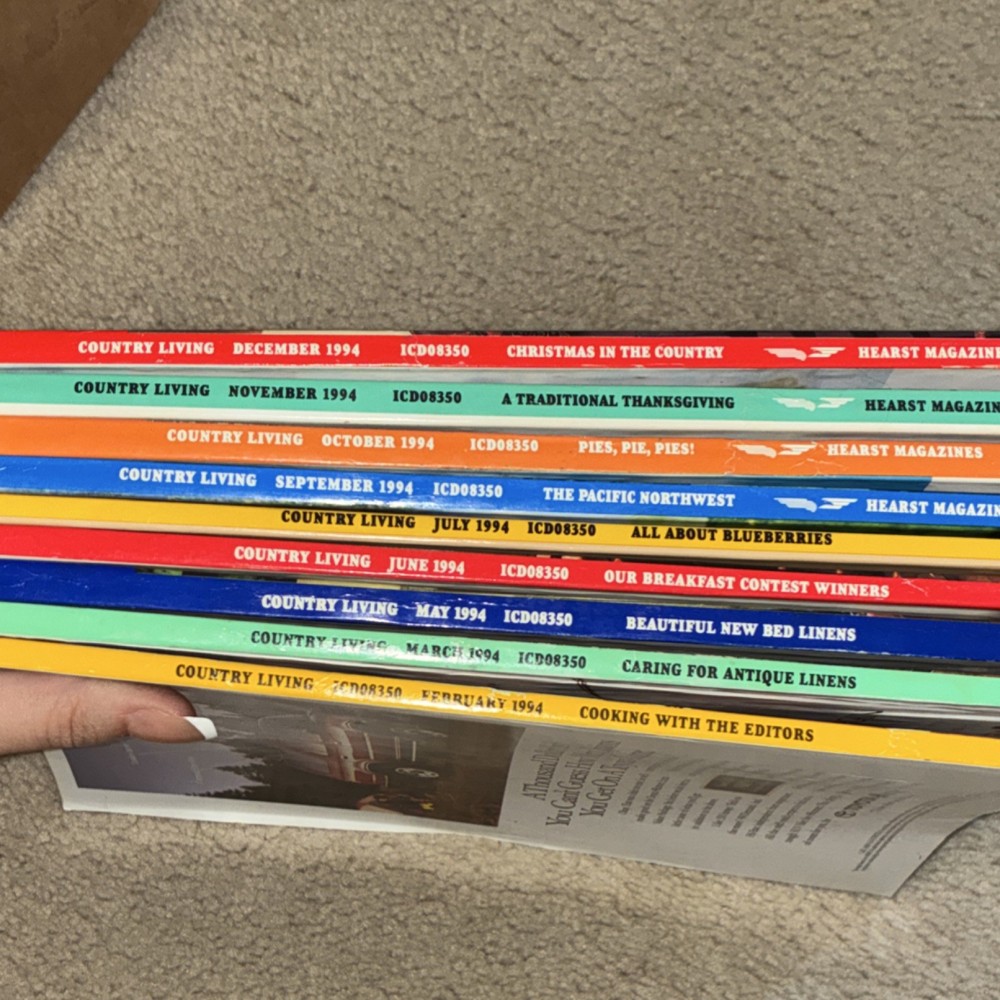 Country Living Magazine 1994 Lot Feb-Dec Illustrated Hearst