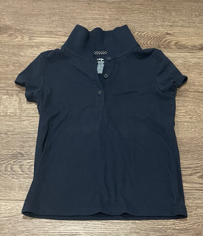 Cat&Jack Boys School Uniform Short Sleeve Polo Shirt Dark Navy Blue Size XS 4/5