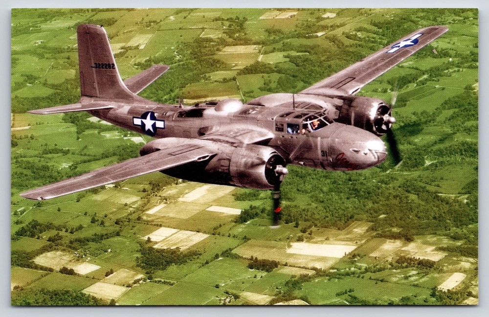 Douglas A-26 Invader, USA Military Attack Bomber Aircraft Plane, WW2, Postcard