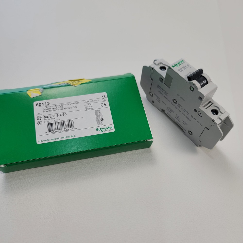 Schneider Electric 60113 Multi 9 C60 Mini Circuit Breaker 20 Amp 240V 1 Pole