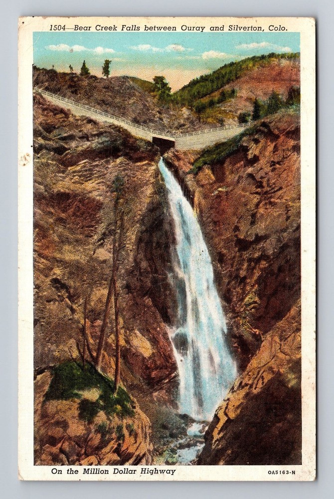 Colorado CO Silverton Bear Creek Falls Vintage Postcard