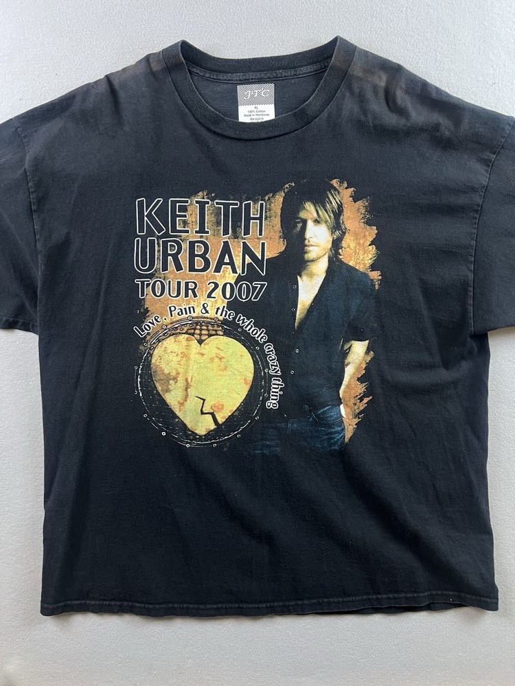 2007 Keith Urban Tour Music Black T-shirt men’s Size XL