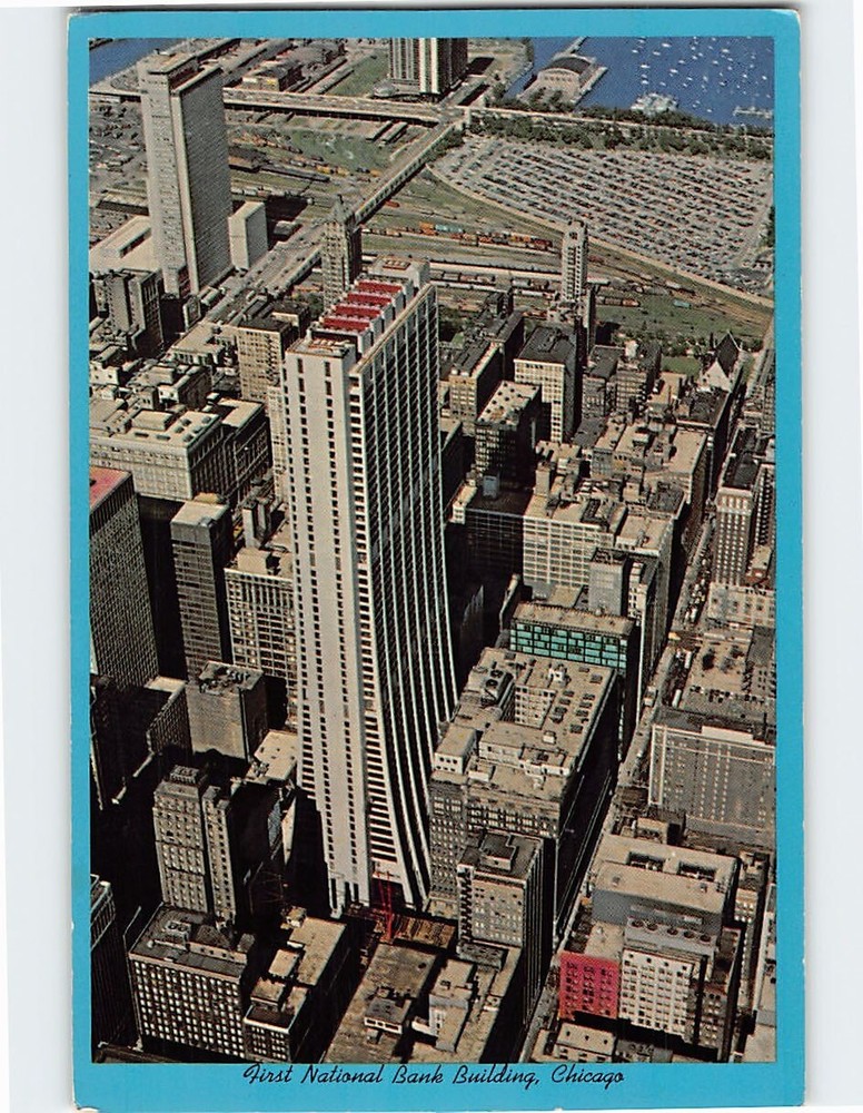 Postcard First National Bank Building Chicago Illinois USA