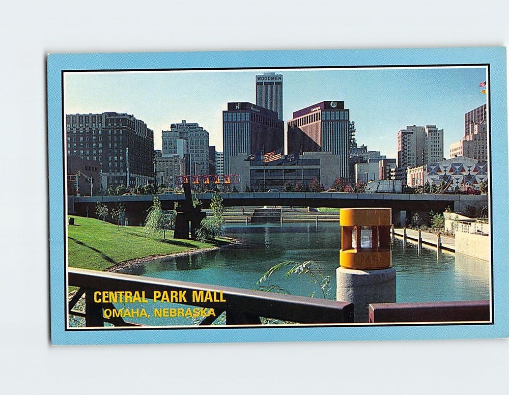 Postcard Central Park Mall Omaha Nebraska USA