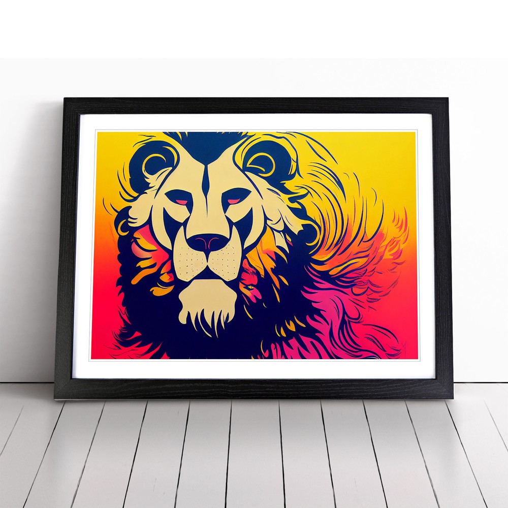 Stimulating Abstract Lion Wall Art Print Framed Canvas Picture Poster Decor