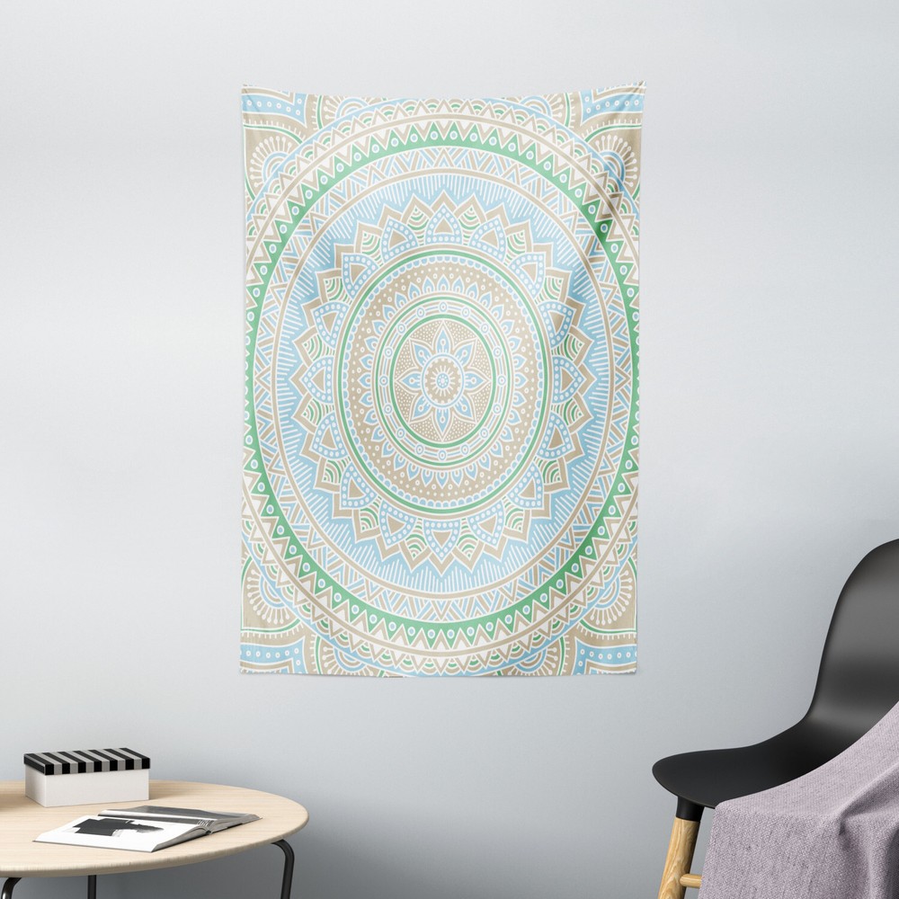 Mandala Tapestry Blooming Persian Flower Print Wall Hanging Decor
