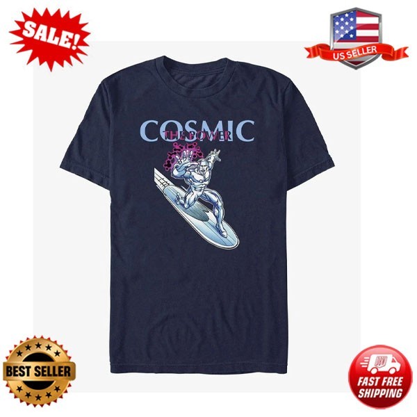 Disney Marvel The Fantastic Four Silver Surfer Navy T-shirt  S-3XL