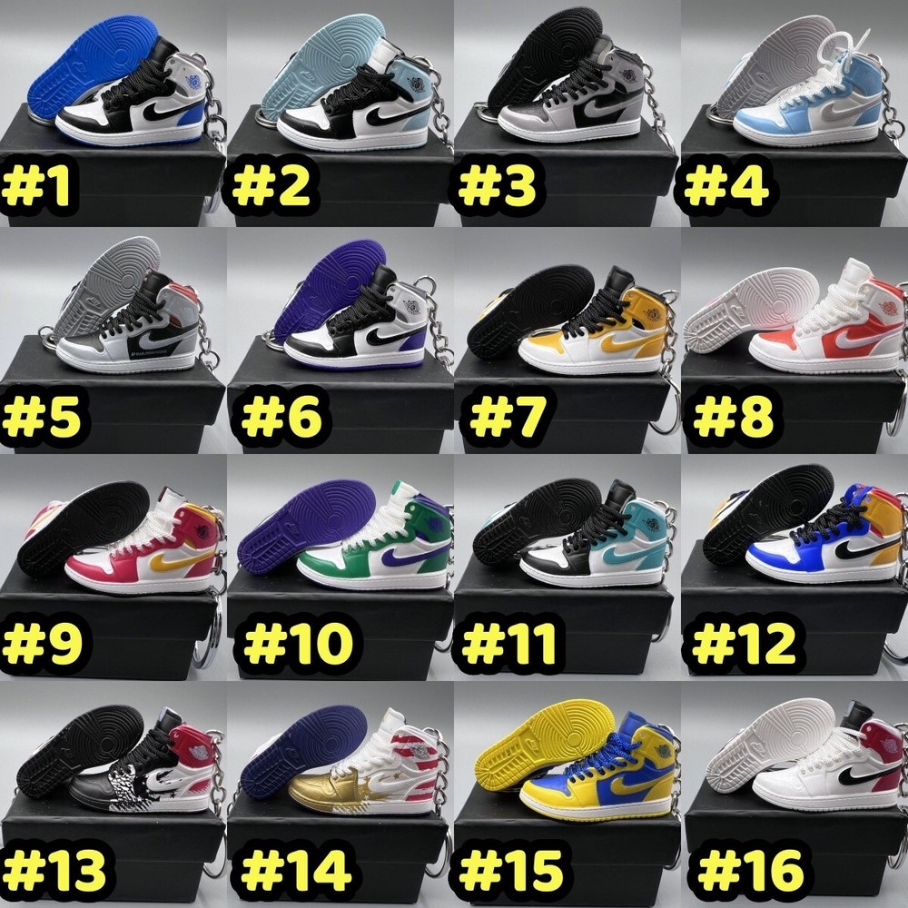 Air Jordan 3D Mini Sneaker Keychain, Basketball Sneaker Collectible, Box Options