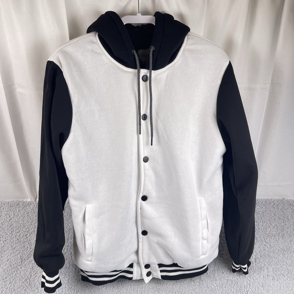 Public Supply NYC Men's Black & White Sherpa Hooded Lined Jacket Size Medium
