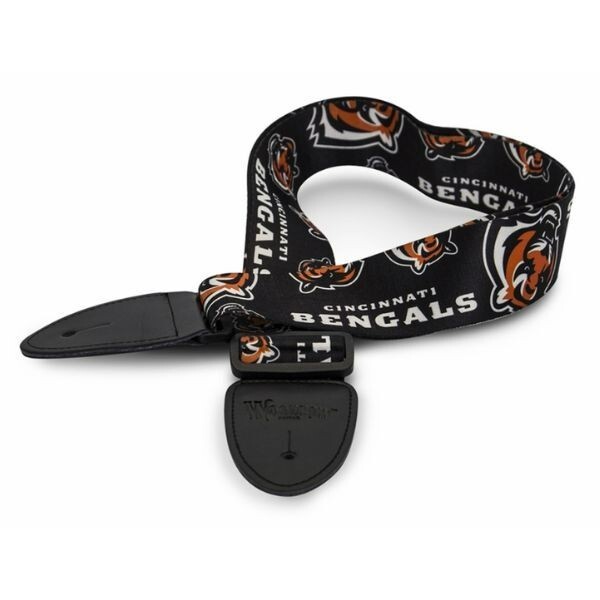 Cincinnati Bengals Guitar Strap Premium Holder Woodrow Music NFL Official Merch
