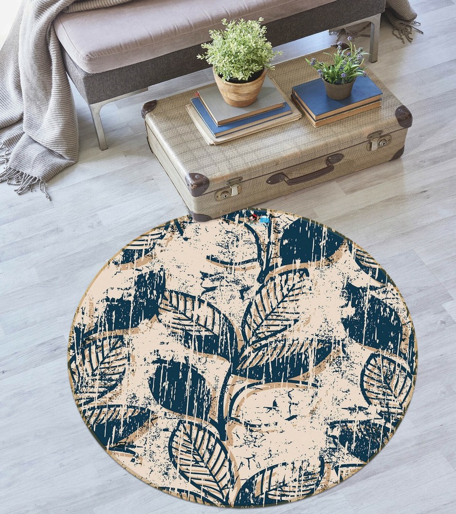 3D Vintage Leaves NAO4390 Game Rug Mat Elegant Photo Carpet Mat Fay