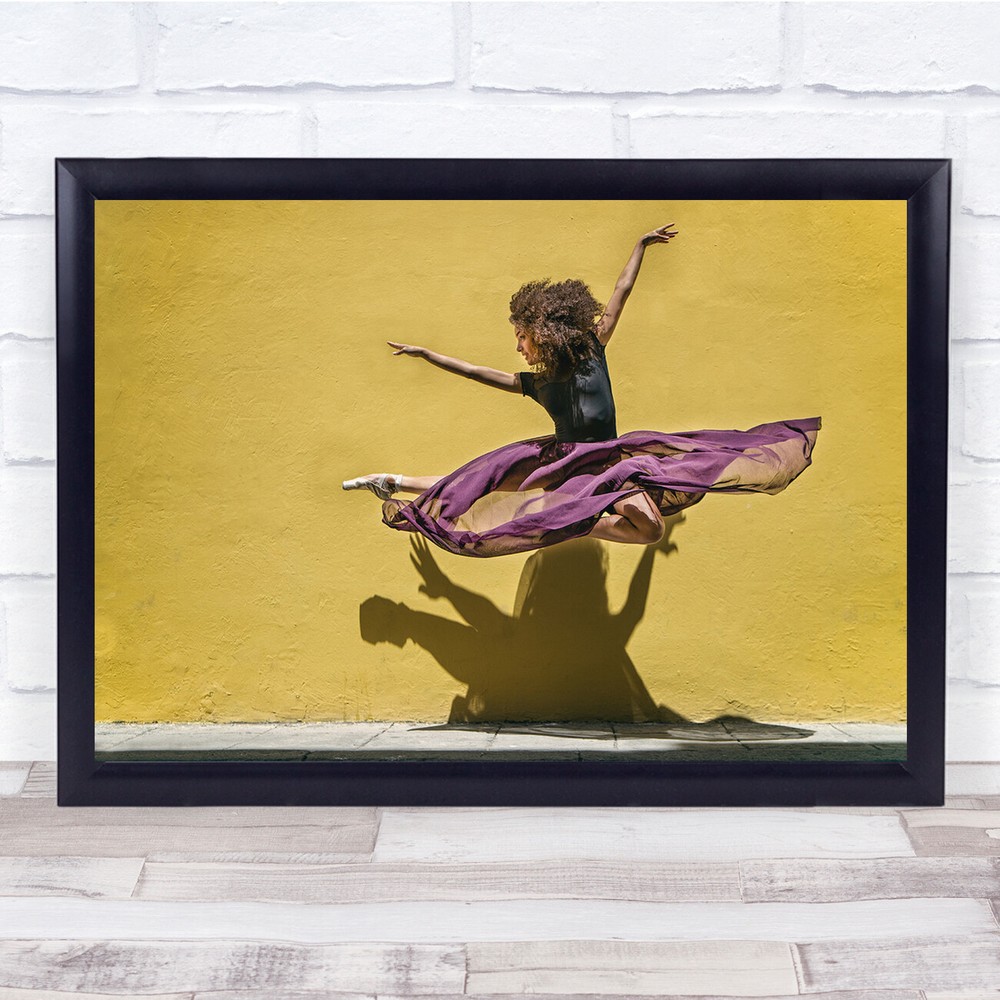 Dancer Yellow Skirt Ballet Street Wall Art Print