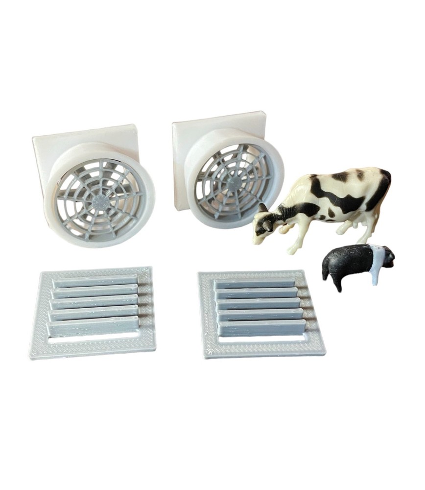 Livestock Barn Fans 1:64 Scale 3D Printed Diorama Parts-Toy Farm Barn K164001