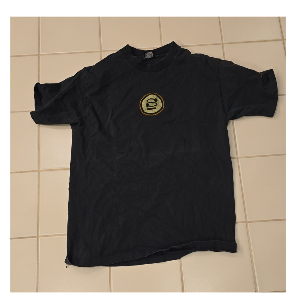 Rare VTG Stussy Graphic Logo Crew Neck Short Sleeve Green Men's T-Shirt Size L