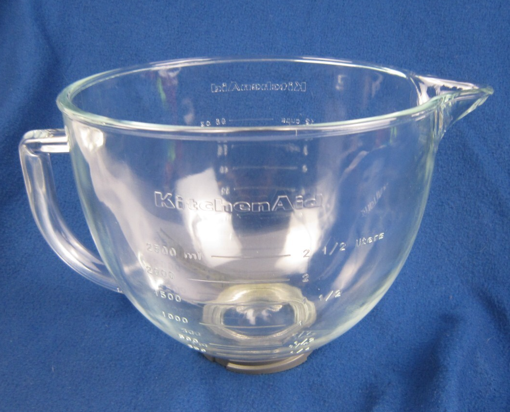 KitchenAid 96oz Glass Pour Mixing Bowl for Tilt Head Mixer W10220977 No Lid