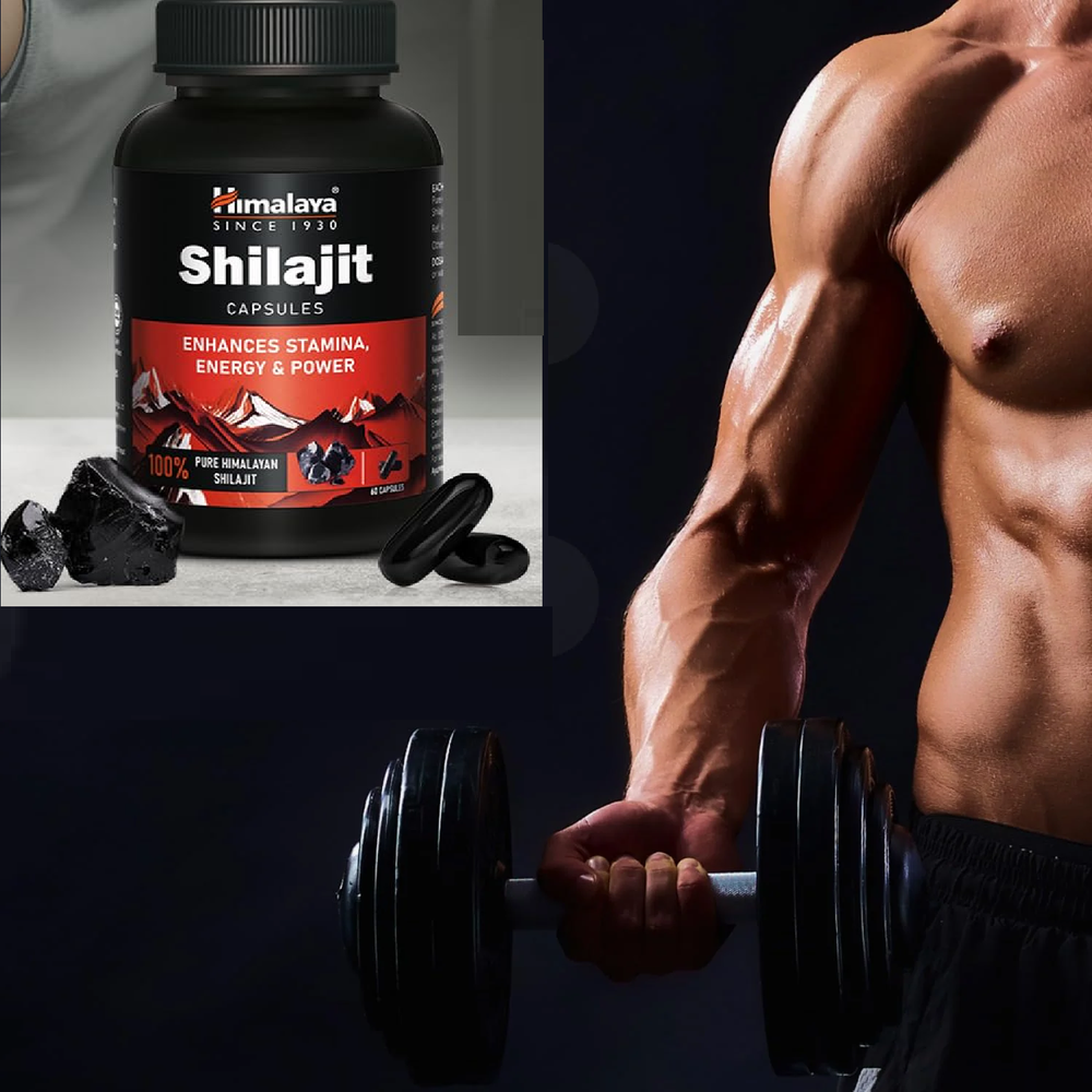 Himalaya Shelajit 100% Pure 60 Capsules Enhances Stamina, Energy, and Power