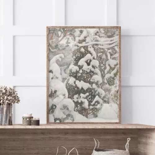 Vintage Snow Holiday Art Poster Available in Multiple Sizes