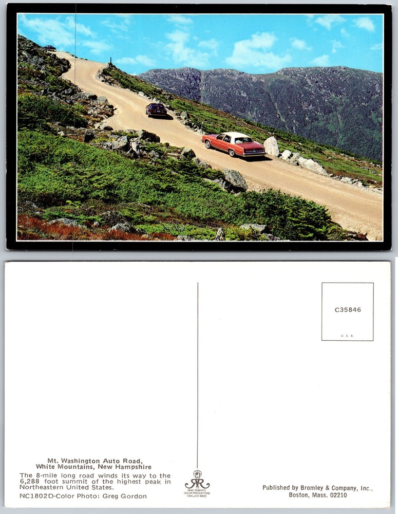 Mt Washington Auto Road White Mountains New Hampshire Postcard