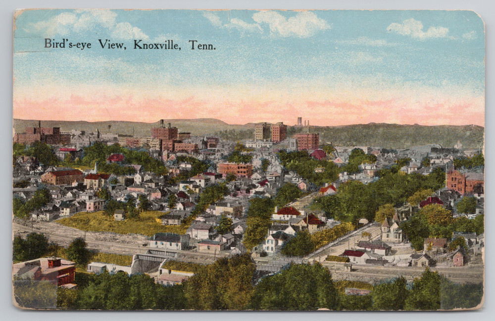 Knoxville TN Bird's-eye View of City Tennessee Postcard
