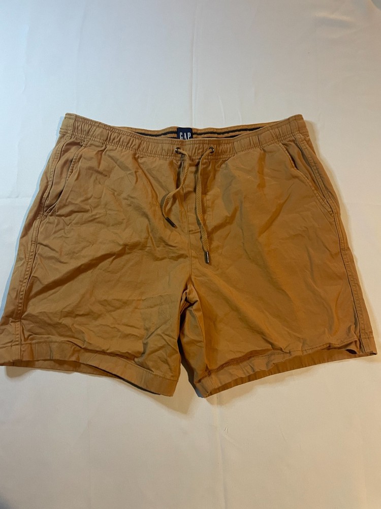 Gap Sweat Shorts Mens Size XL Orange Drawstring Pockets Casual Elastic Waist