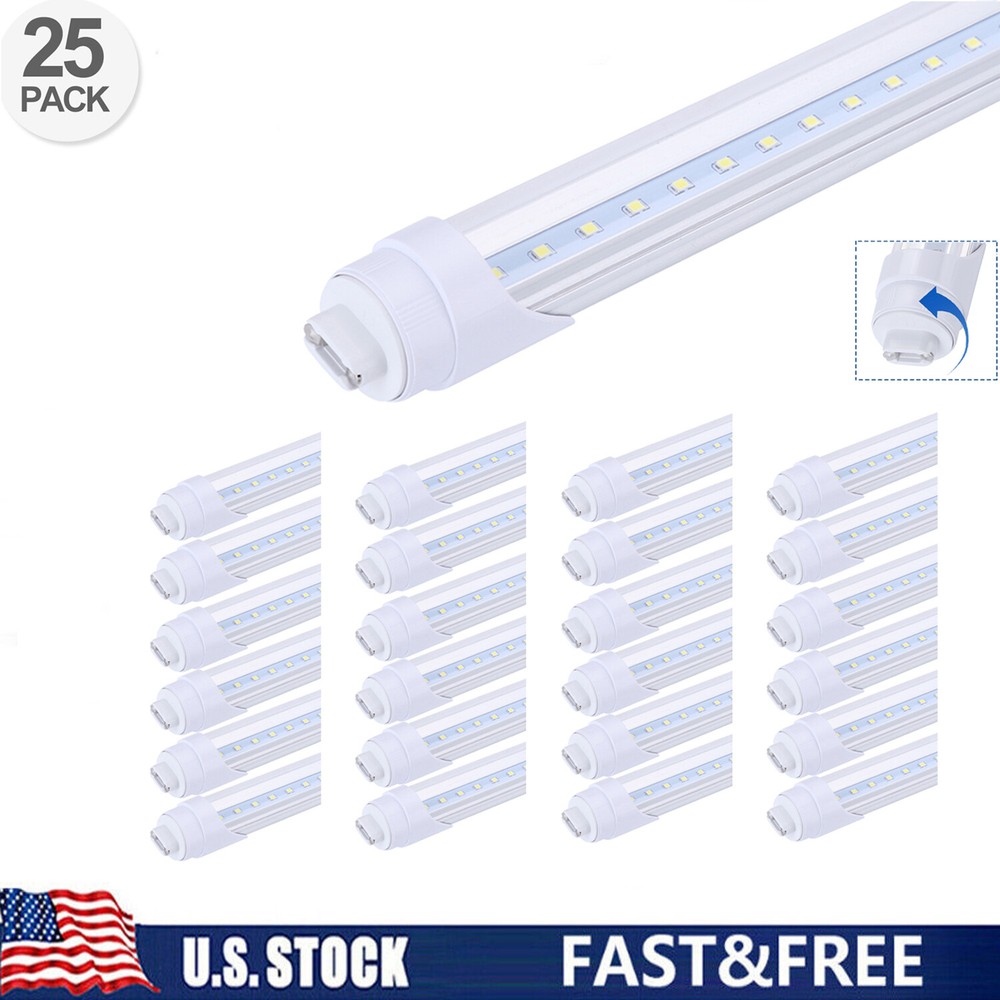 25Pack R17D 8 Foot Led Shop Lights 45W HO Base T8 Rotatable 8FT Led Tube Light