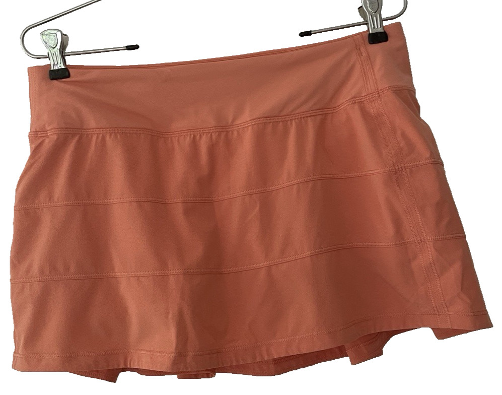 LULULEMON size 8 OrAnGE Midrise PACE RIVAL Skirt Skort running tennis pickleball