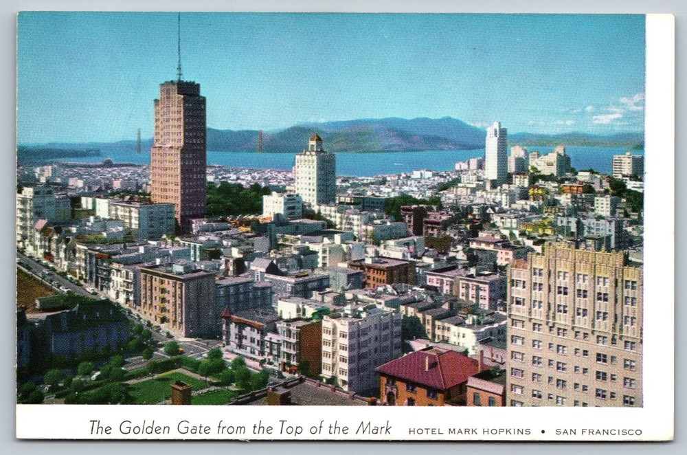 Vintage San Francisco Postcard Golden Gate from Hotel Mark Hopkins