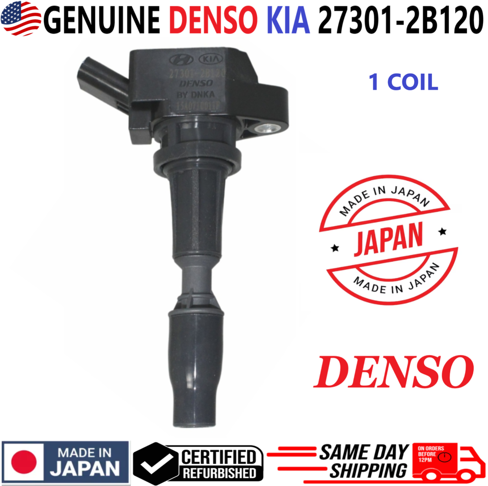 GENUINE DENSO x1 Ignition Coil For 2015-2022 Hyundai & Kia 1.6L I4, 27301-2B120