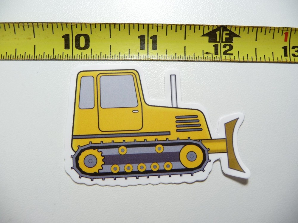 Bulldozer Cartoon Ready to Push Heavy Equipment Construction Sticker Decal