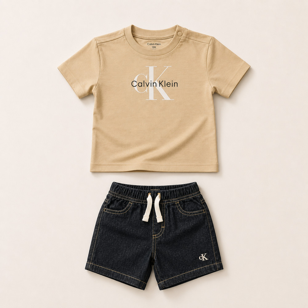 Calvin Klein Boys 2 Piece Short Set  Size  3/6M 6/9M  12M  18M  24M