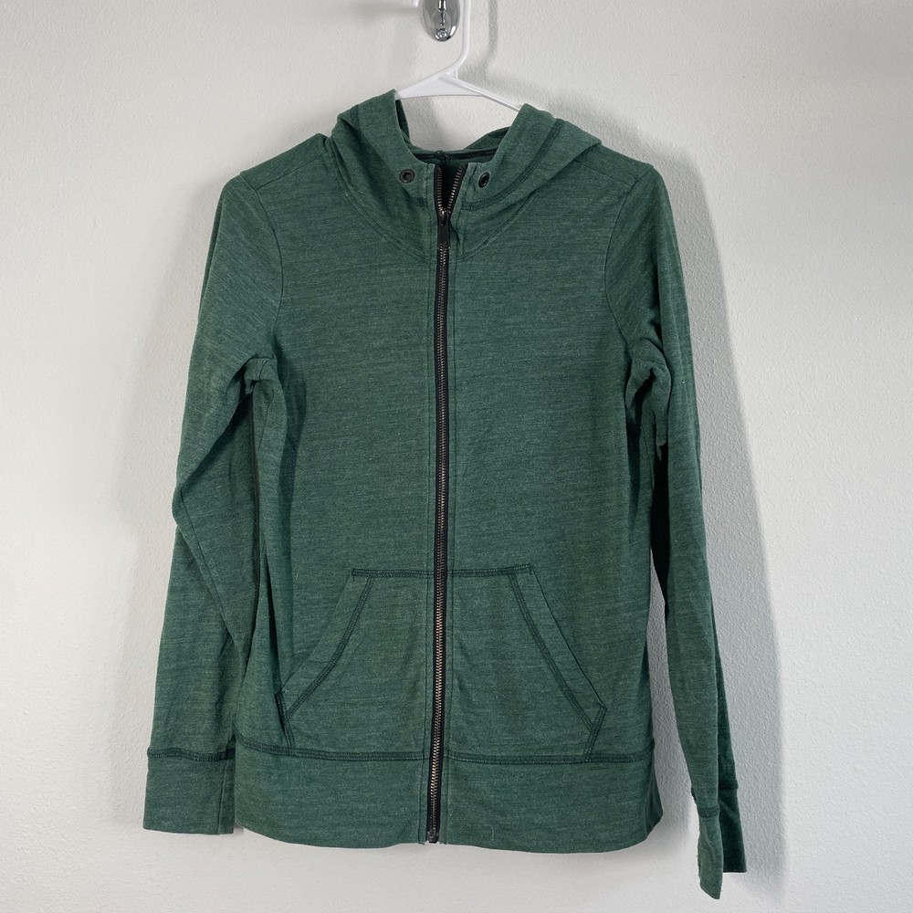 American Giant Hoodie Womens M Green Classic Full Zip Lightweight Sweatshirt