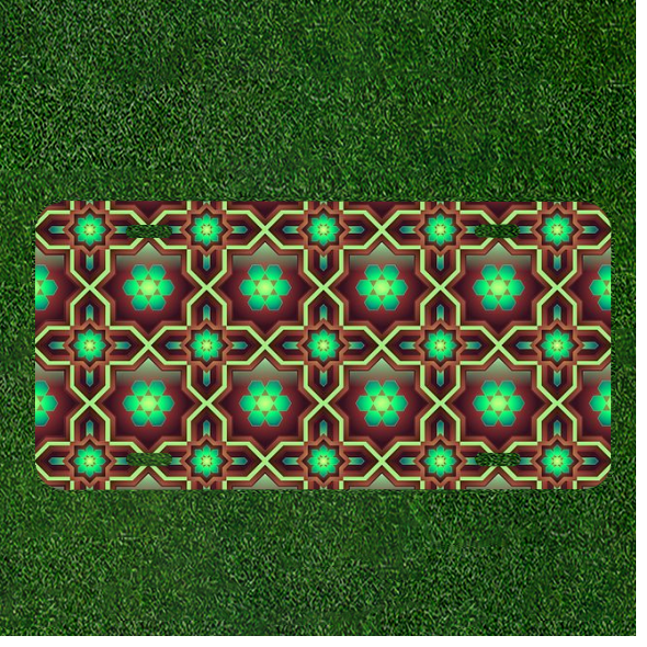 Custom Personalized Bright Brown Car License Plate with Pattern