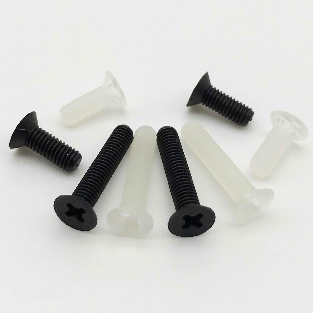 25/100pcs Plastic Nylon M3 3mm Flat Countersunk Phillips Cross Head Screw Bolt
