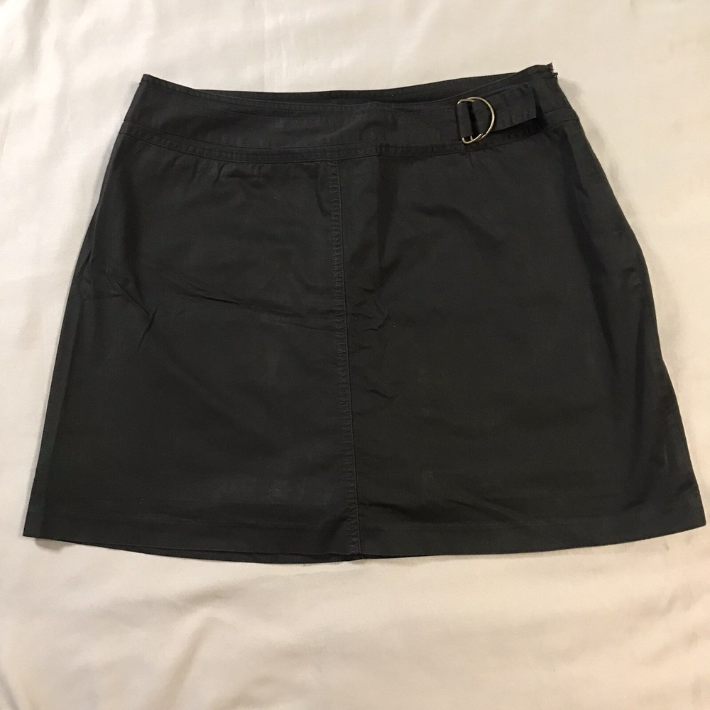 St. Johns Bay Skirt Skort Womens 16 Black Stretch Side Zip Built In Briefs