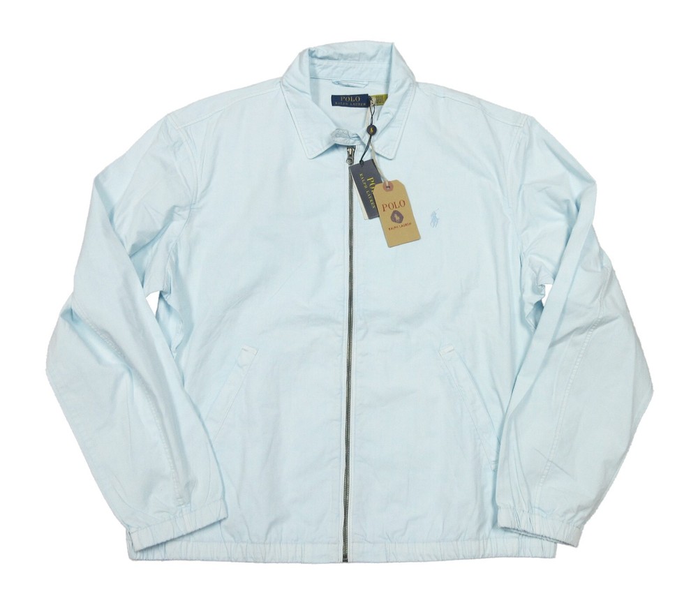 Polo Ralph Lauren Men's Light Blue Garment Dyed Bayport Windbreaker Jacket