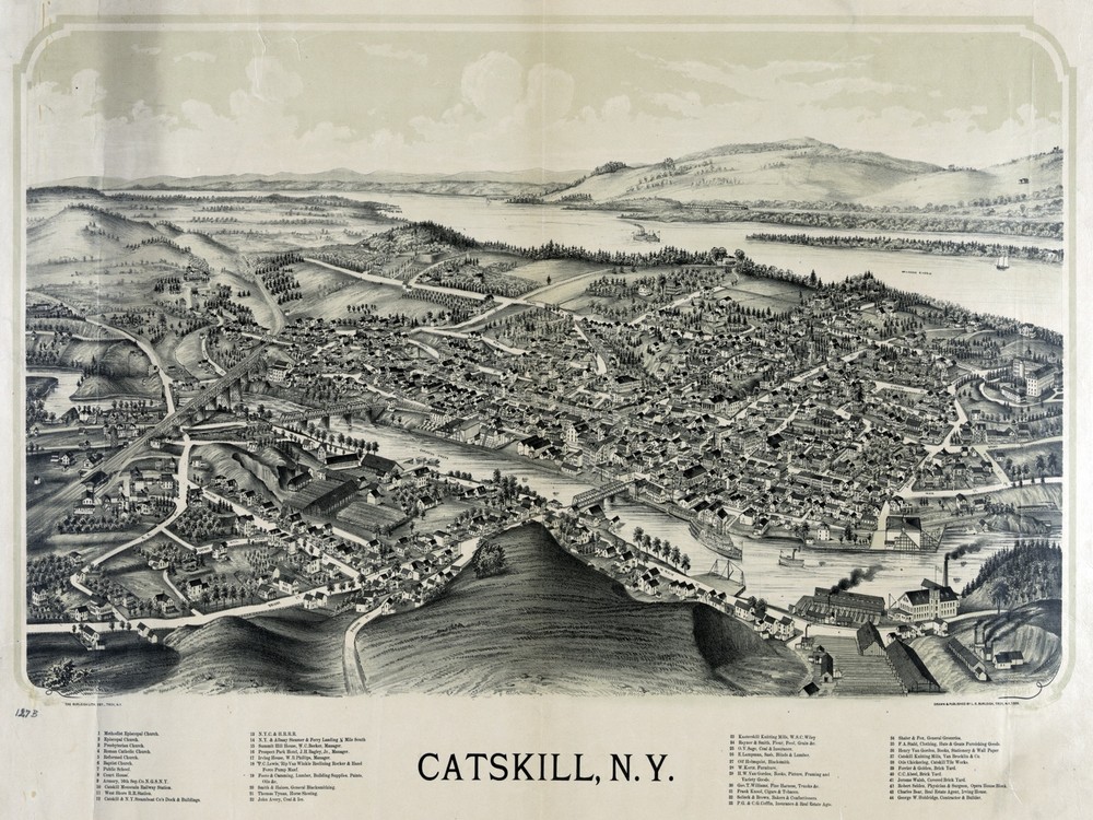 Decorative Poster.Fine Graphic Home Art Design. Catskill, N.Y Birds eye. 2753