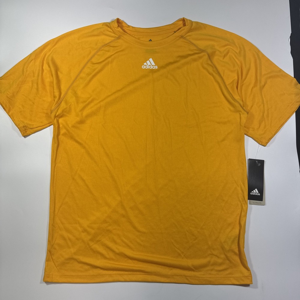 Adidas Climalite Gold Yellow Men Size Small Active T-shirt Tee Polyester Sports